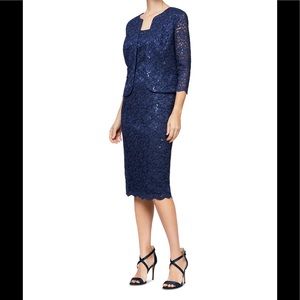 Alex Evenings Petite Lace Sheath Dress
and Jacket